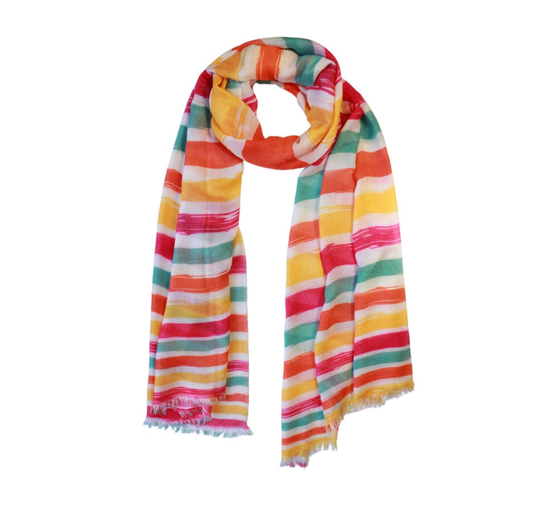 Horizontal Painted Brushstroke Stole Pashmina & Scarves 