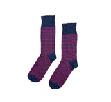 Houndstooth Socks Textiles Denim / Fuchsia 