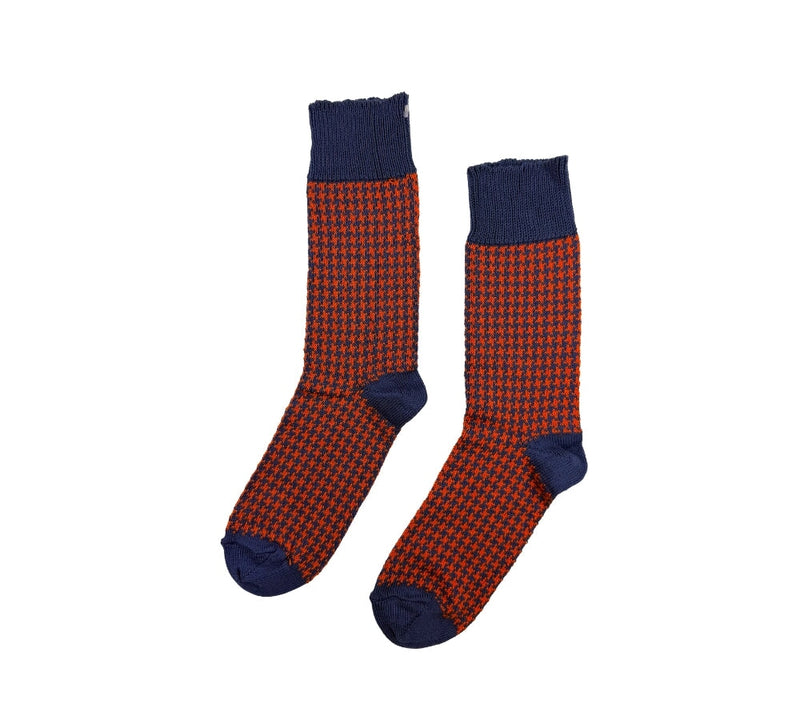 Houndstooth Socks Textiles Denim / Orange 
