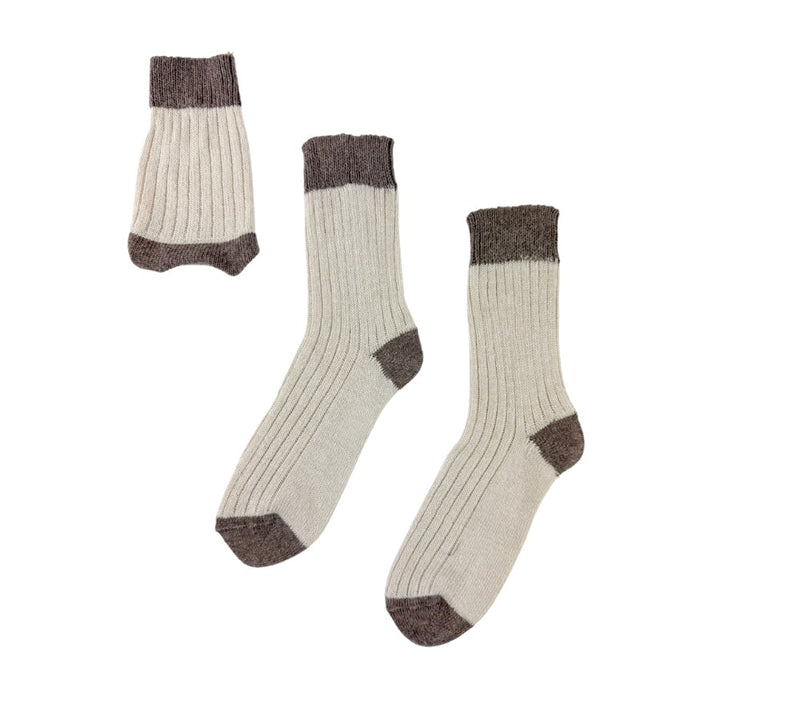 Ladies Cashmere Blend Socks Textiles Cream 