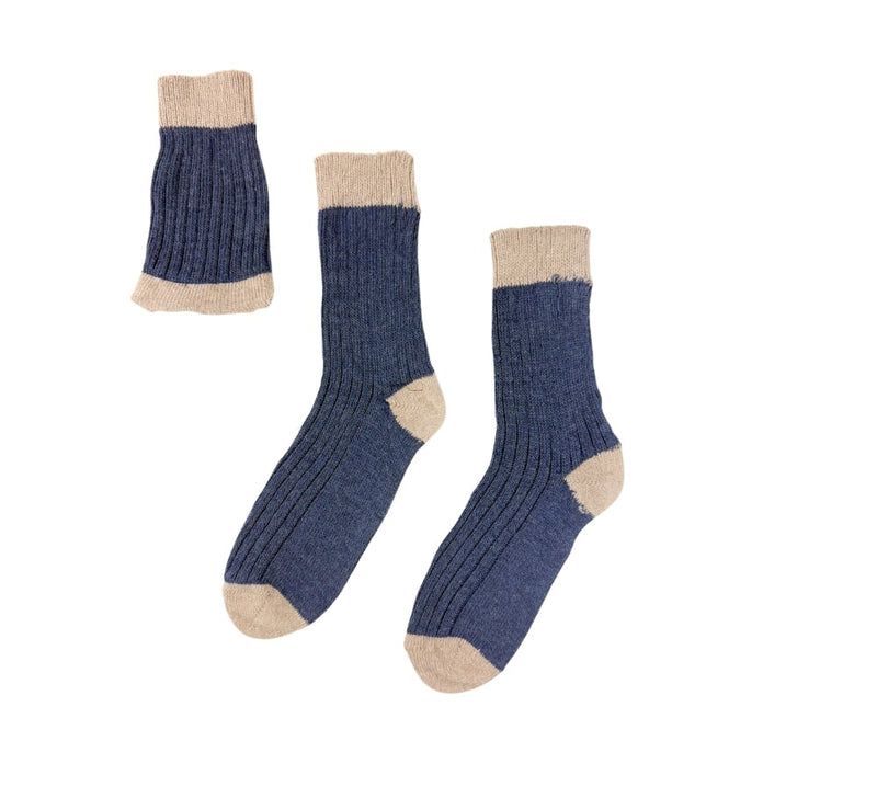 Ladies Cashmere Blend Socks Textiles Navy 