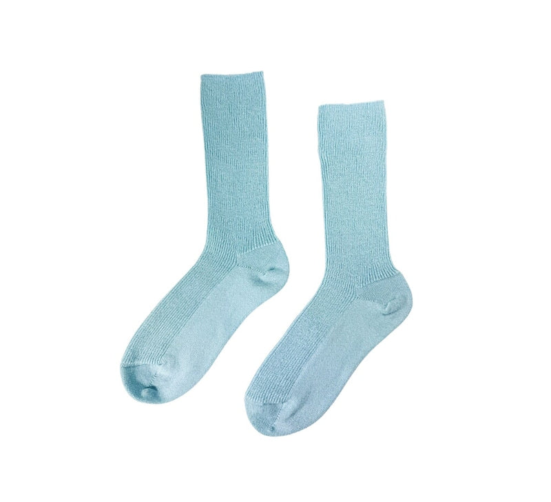 Ladies Cashmere Mix Socks Textiles Ice Blue 