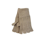Ladies Fingerless Cashmere Gloves Textiles Beige 