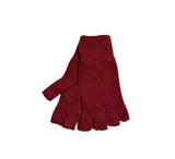 Ladies Fingerless Cashmere Gloves Textiles Burgundy 