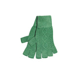 Ladies Fingerless Cashmere Gloves Textiles Green 