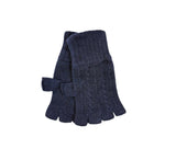 Ladies Fingerless Cashmere Gloves Textiles Navy 