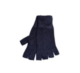 Ladies Fingerless Cashmere Gloves Textiles Navy 