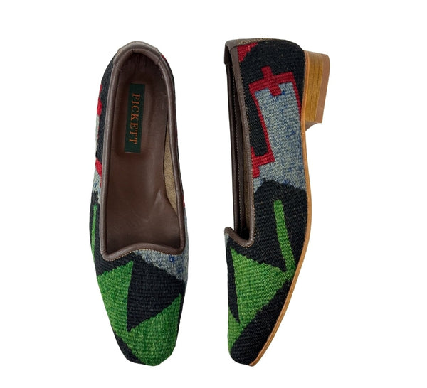 Ladies Kilim Slippers EU39 / UK6 Kilim Slippers/Trainers Dark Green 