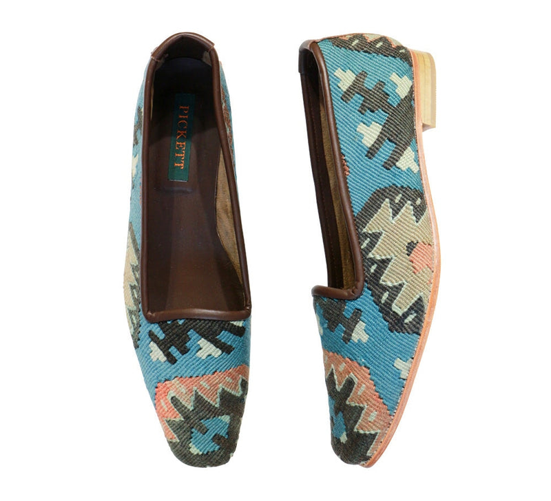 Ladies Kilim Slippers EU40 / UK7 Kilim Slippers/Trainers Sky Blue 