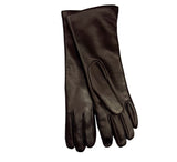 Ladies Plain Fur Lined Gloves Gloves Dark Brown 6.5 