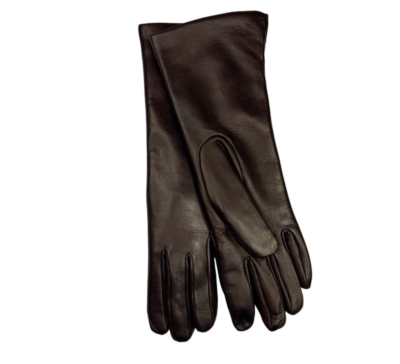 Ladies Plain Fur Lined Gloves Gloves Dark Brown 6.5 