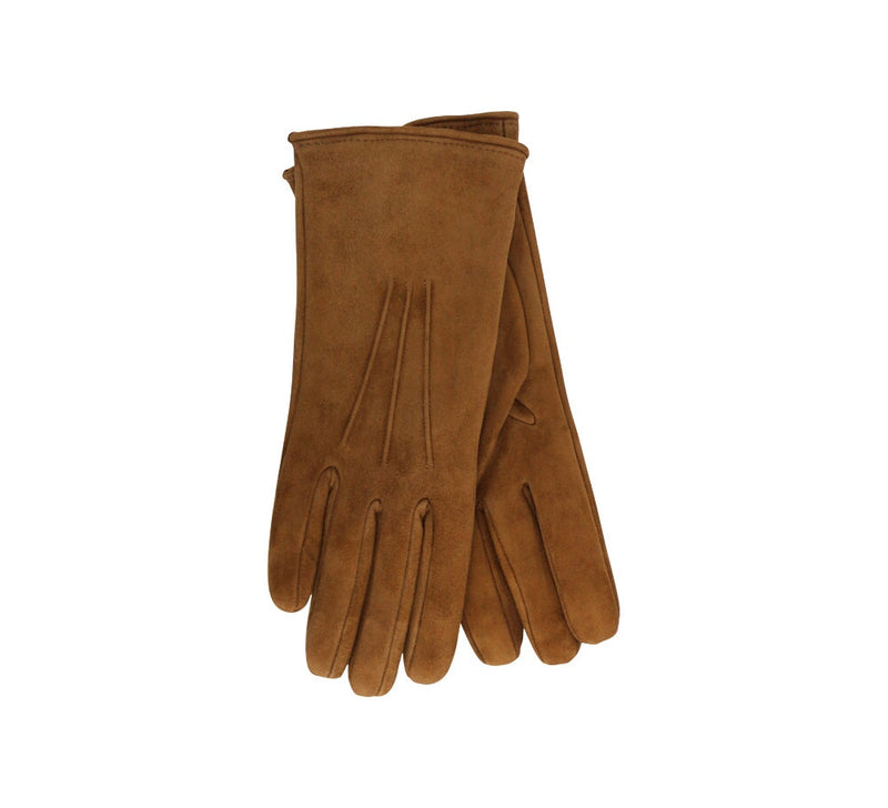 Ladies Suede Cashmere Lined Gloves Gloves Camel 6.5 