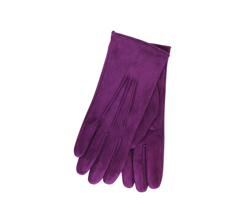 Ladies Suede Cashmere Lined Gloves Gloves Purple 6.5 