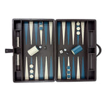Large Backgammon Set Games Dark Brown / Teal / Ivory 