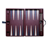 Large Backgammon Set Games Navy/Burgundy & Ivory/Navy 