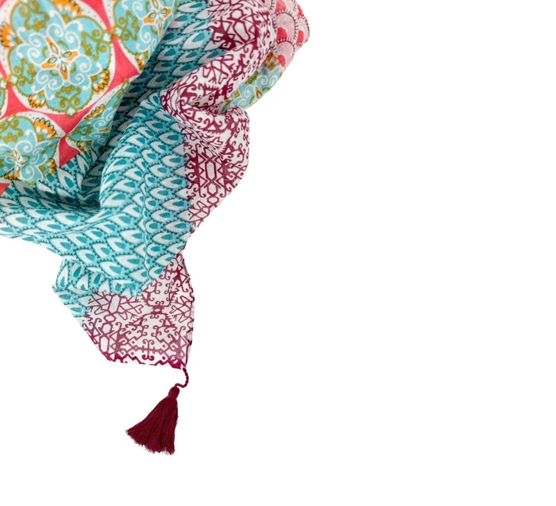 Linear Multi Pattern Shawl Pashmina & Scarves 