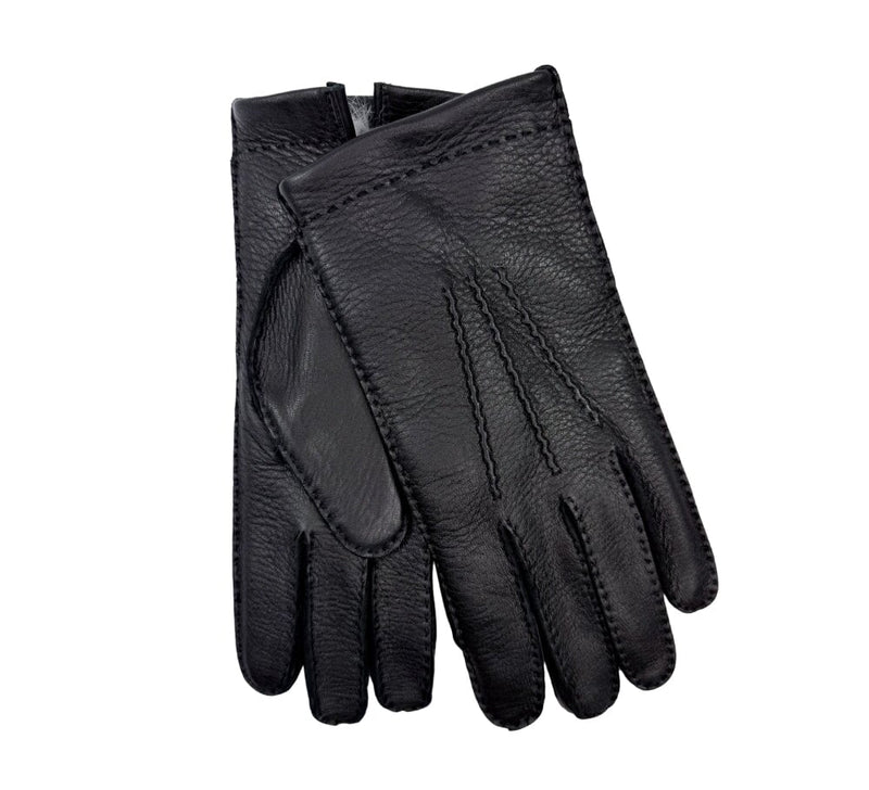 Men's Deerskin Fur Lined Gloves Gloves Black 8 