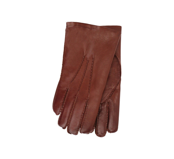 Men's Fur Lined Deerskin Gloves Gloves Tan 8 