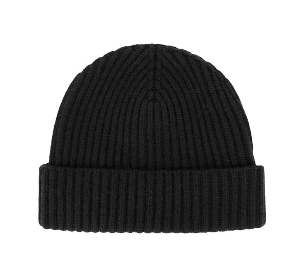 Men's Rib Beanie Hat Textiles Black 