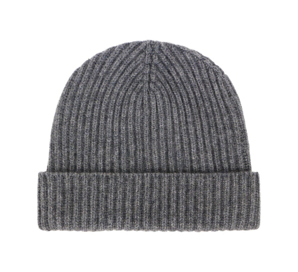 Men's Rib Beanie Hat Textiles Dark Grey 