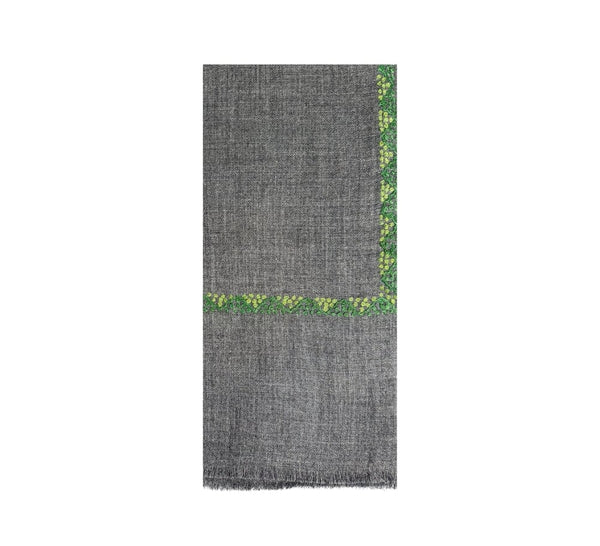 Moroccan Border Stole Pashmina & Scarves Fern Green 