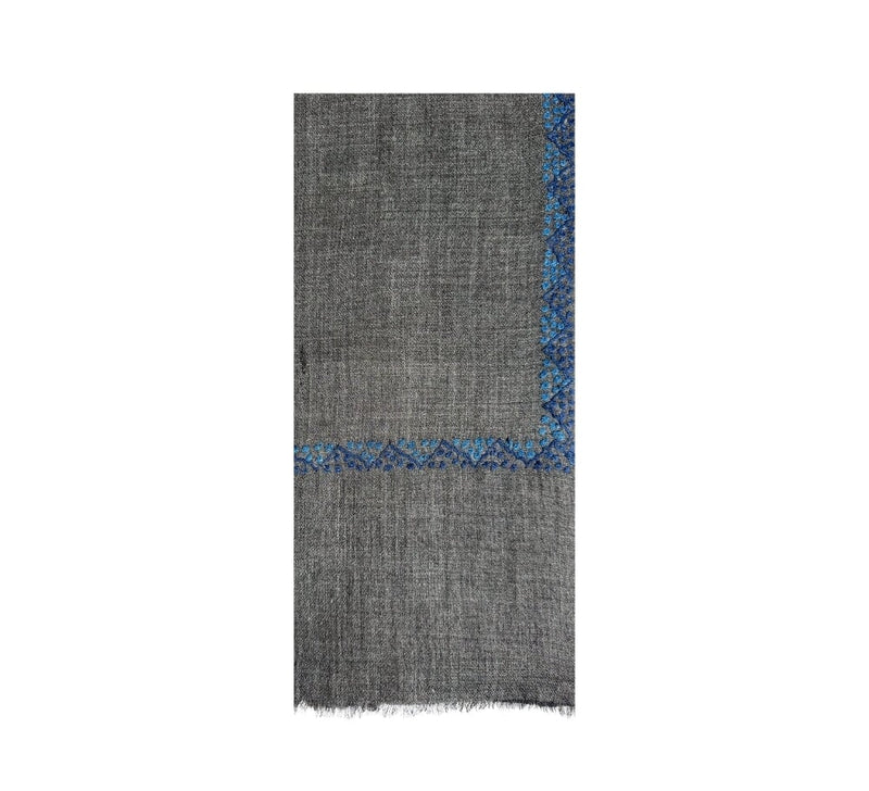 Moroccan Border Stole Pashmina & Scarves Navy 