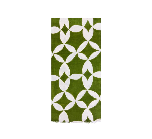 Moroccan Tile Stole Pashmina & Scarves Olive 