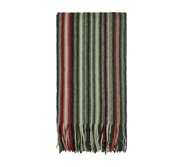 Multistripe Lambswool Scarf Pashmina & Scarves Brown 