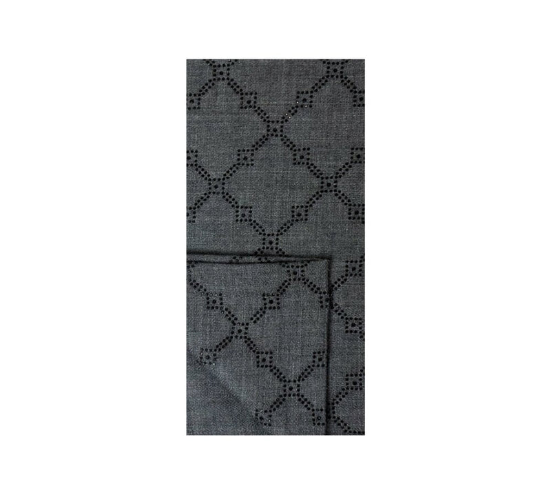 Nepalese Trellis Stole Pashmina & Scarves Dark Grey 