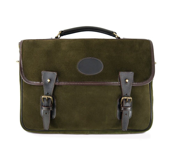 One Pocket Buckle Briefcase Briefcase Loden Piccadilly Suede 