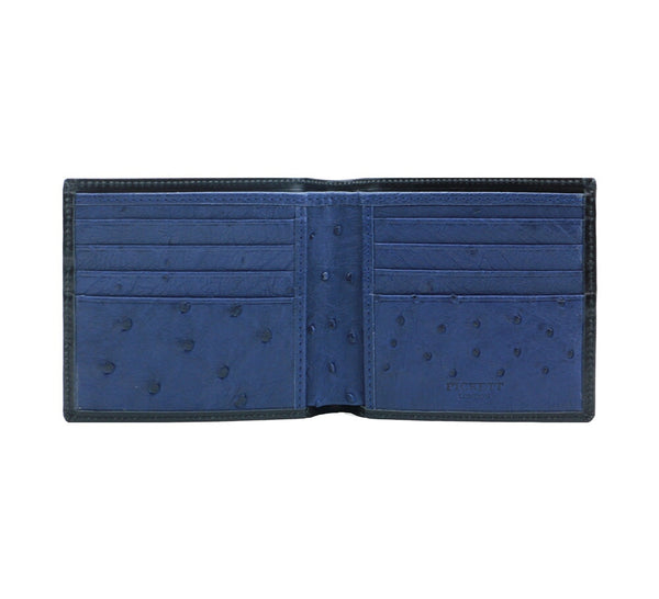 Ostrich Lining Short Wallet Wallets Black / Royal Blue 