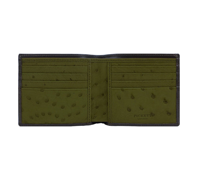 Ostrich Lining Short Wallet Wallets Brown / Loden 