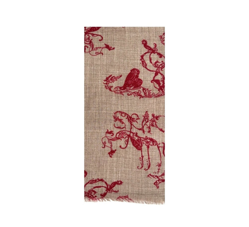 Owl Stole Pashmina & Scarves Burgundy 