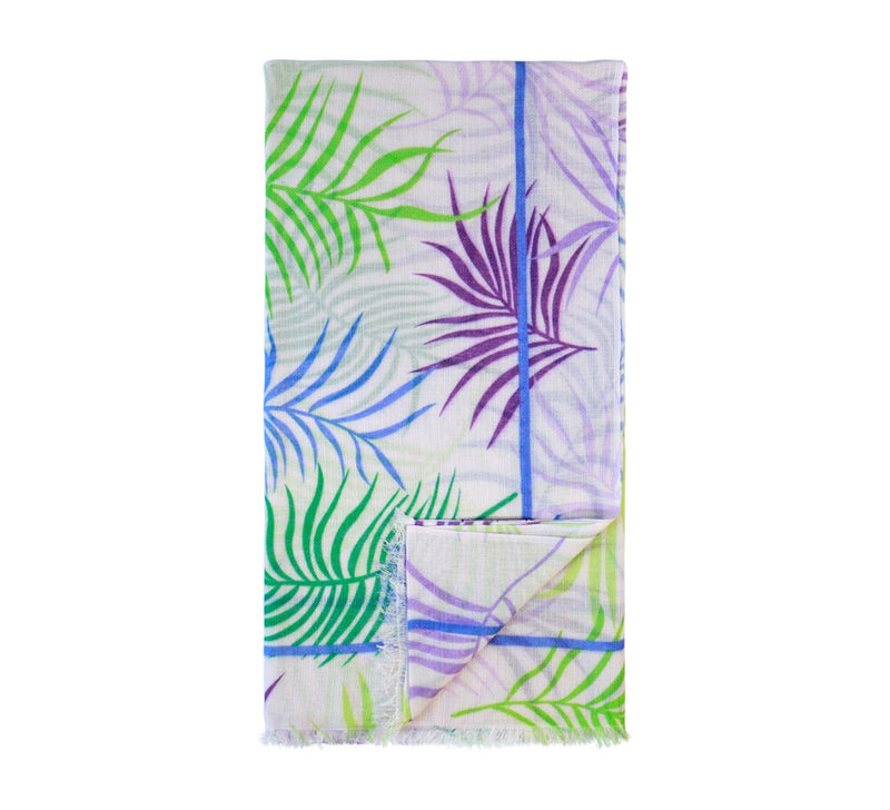 Palm Fronds Stole Pashmina & Scarves Purple 