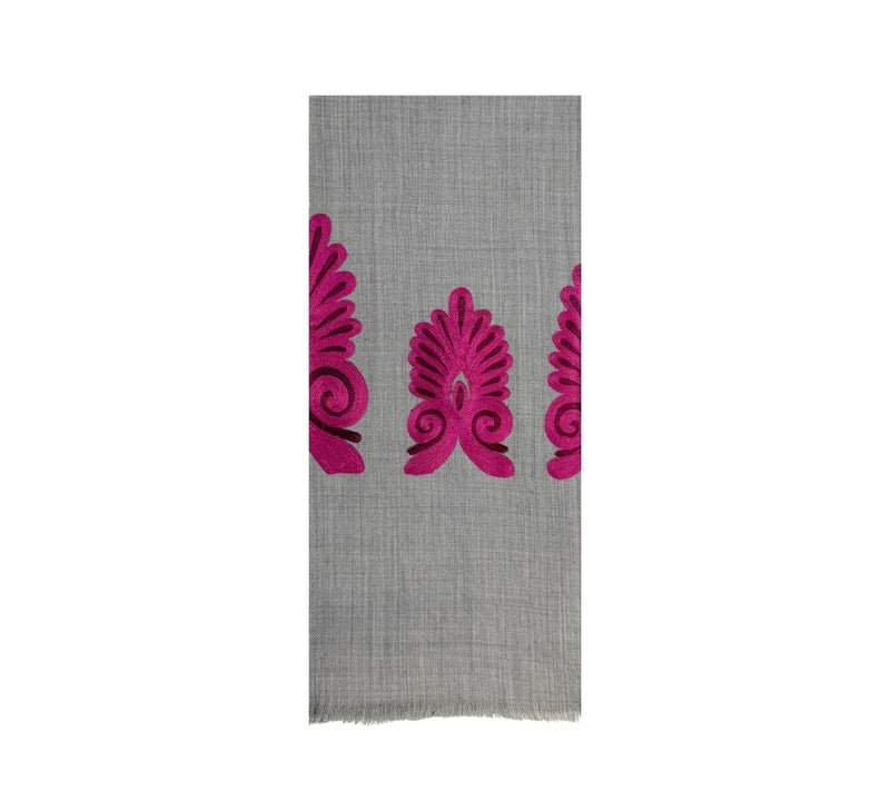 Palmette Stole Pashmina & Scarves Fuchsia 