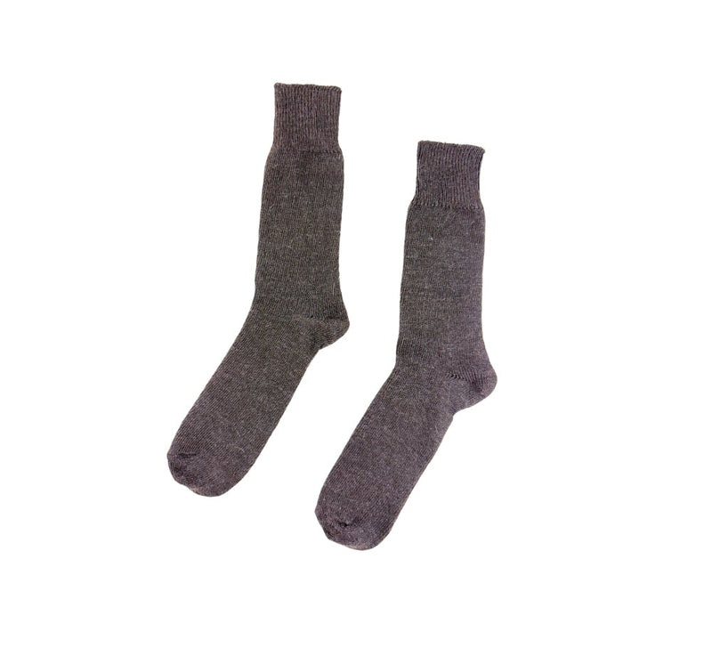 Plain Alpaca Socks Textiles Dark Brown 