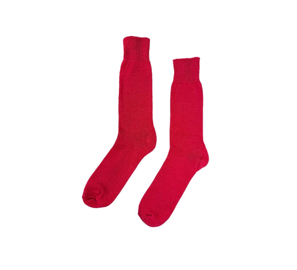 Plain Alpaca Socks Textiles Red 