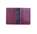 RFID Contrast Tip Folding Card Case Wallets Burgundy / Navy 