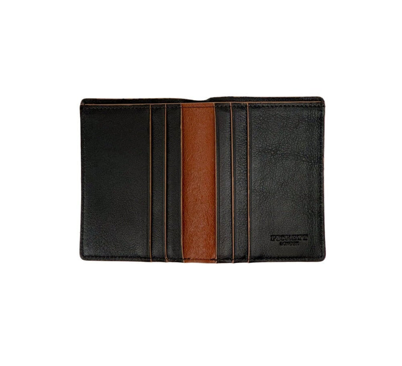 RFID Contrast Tip Folding Card Case Wallets Dark Brown / Chestnut 