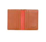 RFID Contrast Tip Folding Card Case Wallets Soft Tan / Orange 