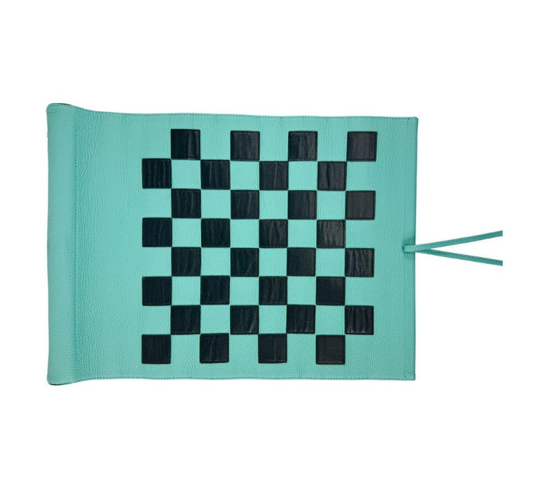 Roll Up 3 in 1 Board Game Chess, Backgammon & Draughts Set Games Aqua / Teal / Aqua 