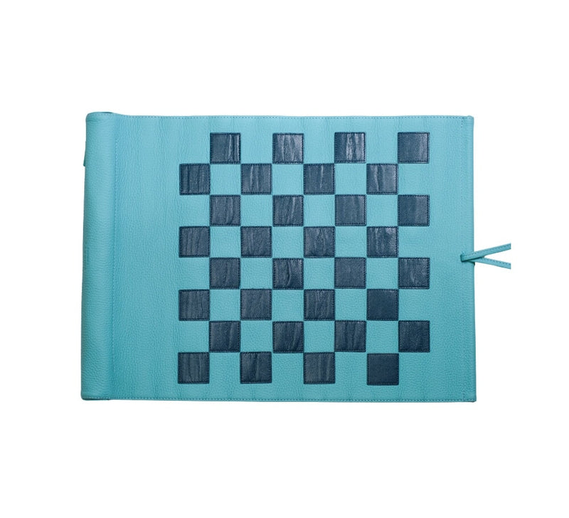 Roll Up 3 in 1 Board Game Chess, Backgammon & Draughts Set Games Aqua / Teal / Aqua 