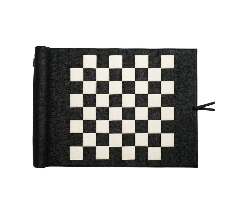 Roll Up 3 in 1 Board Game Chess, Backgammon & Draughts Set Games Black / White / Red 