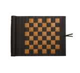 Roll Up 3 in 1 Board Game Chess, Backgammon & Draughts Set Games Dark Brown / Orange / Tan 