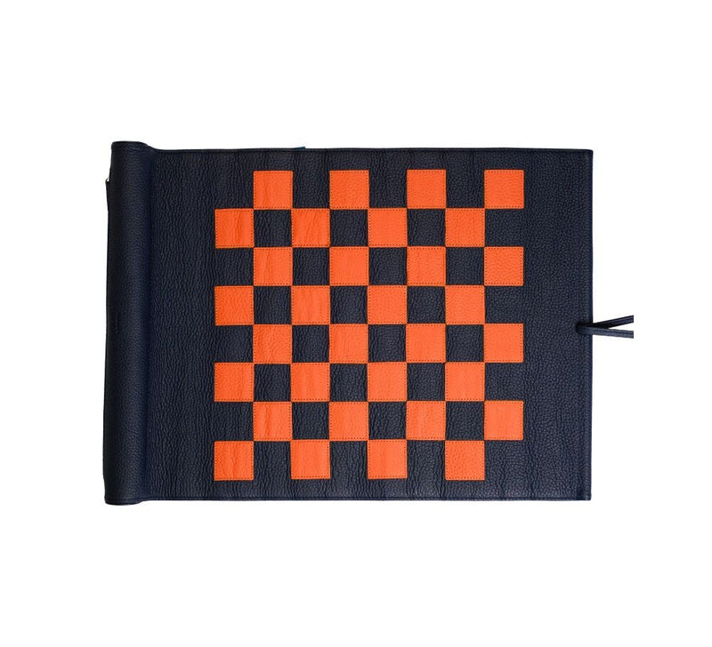 Roll Up 3 in 1 Board Game Chess, Backgammon & Draughts Set Games Navy / Orange / Red 