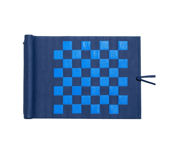 Roll Up 3 in 1 Board Game Chess, Backgammon & Draughts Set Games Navy / White / Turquoise 