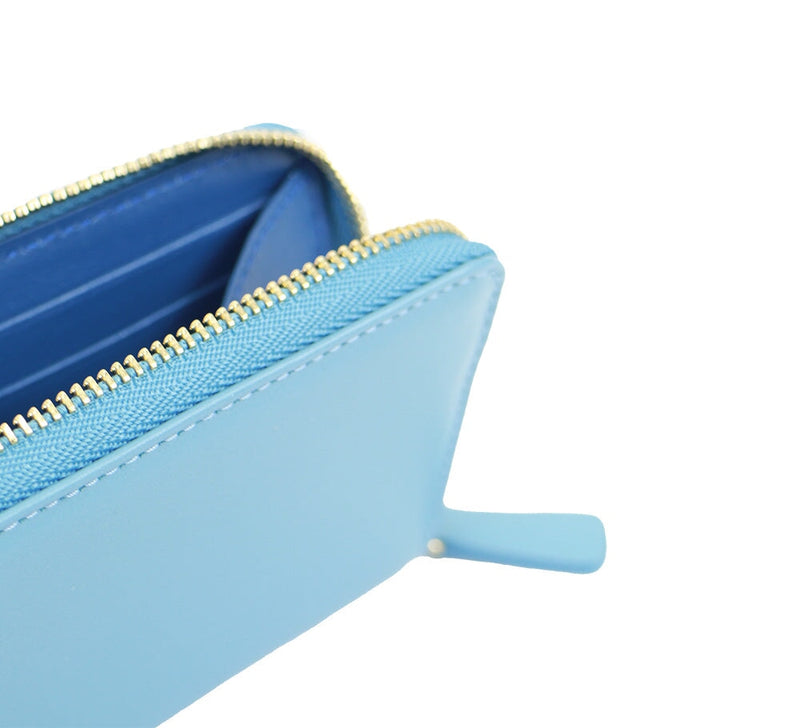 Small Clare Contrast Zip Card Case Credit Card Case Sky / Mid Blue 