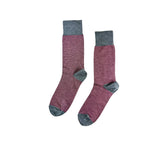 Striped Wool Mix Socks Textiles Charcoal / Maroon 