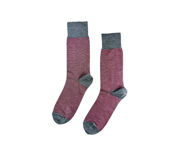 Striped Wool Mix Socks Textiles Charcoal / Maroon 