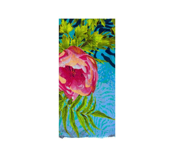 Summer Blossom Shawl Pashmina & Scarves Blue 